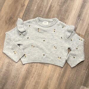 Zara Kids Blue Sweater with Ruffle Sleeves